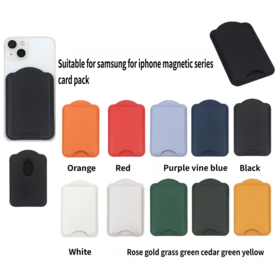 Luxury Leather PU Super Magnetic Card Holder Wallet Phone Back Magnetic Card Bag for Magsafe Mobile Phone
