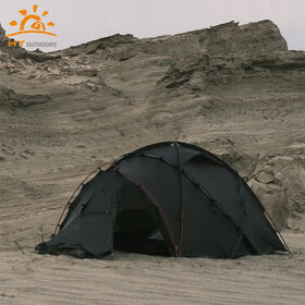 Premium 2-Person 4-Season Mountaineering Tent - 15D-20D Waterproof Nylon & Lightweight Aluminum Poles, Windproof for Outdoor Exped