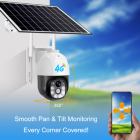 Caméra IP PTZ 4G Giimake V380 d'extérieur étanche IP66 3MP alimentée par batterie solaire Caméra CCTV à énergie solaire