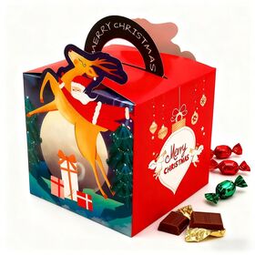 Caixa de Presente de Natal em Papel para Doces, Bolachas, Chocolates - Caixas de Papel Premium