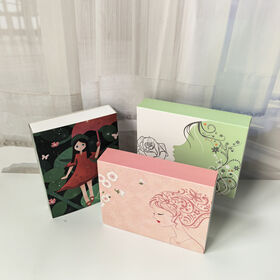 Custom Elegant Cartoon Pattern Cosmetic Face Mask Packaging Cardboard Box Printing Facial Mask Folding Drawer Box