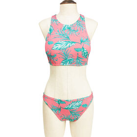 Fato de banho de praia com top cropped personalizado para mulheres gordas, fato de banho de duas peças de tamanho grande, conjunto de biquínis de duas peças para mulheres