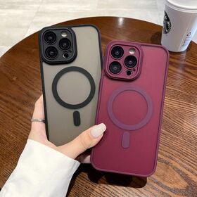 2026 Matte Transparent Case for iPhone 15 Pro Max 16 Pro Wireless Charging Magnetic Cover 14 Plus 13 12 11 With Lens Film Cover