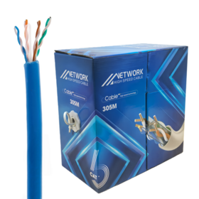 Kabel Jaringan Ethernet Cat6A Kecepatan Tinggi Massal Tembaga Murni 550MHz UTP Padat LSOH Tahan Api 1000 kaki (305 Meter)