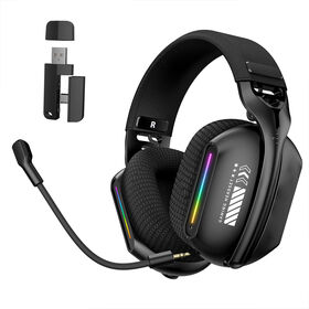 Günstiges 2,4G Wireless Wired Gaming Headset RGB Hintergrundbeleuchtung Abnehmbares Mikrofon für 5.3 Low Latency ENC Rauschunterdrückung Mobiltelefon