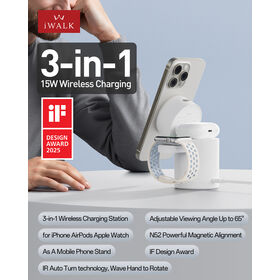 3-in-1 Kabellose Ladestation für Apple-Ökosystem Lädt iPhone, Apple Watch und AirPods gleichzeitig 15W Schnellladung