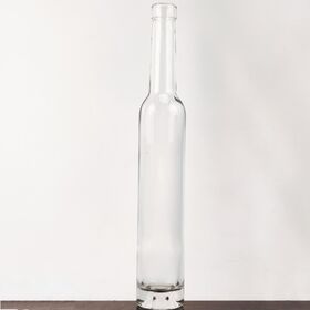 Factory Price 400ml Clear Slim Long Neck Glass Bottle for Brandy Vodka Spirits Sample Free