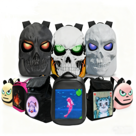 Mochila LED Personalizable con Pantalla a Color Funcional para Fotos e Iconos - Bolsa de Viaje Resistente al Agua para Ciclismo, Viajes y Uso Diario