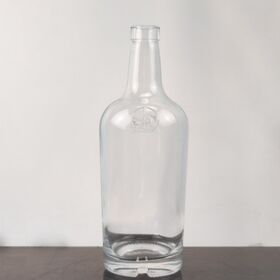 Decal Hot Stamping Decoration 700ml Empty Engraved Glass Bottle with Cap for Spirits Brandy Vodka Gin Free Sample