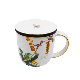 400ml Rêve tasse avec couvercle Européenne Poignée Conception Personnalisée Fine Os Chine Porcelaine Tasse À Café En Céramique