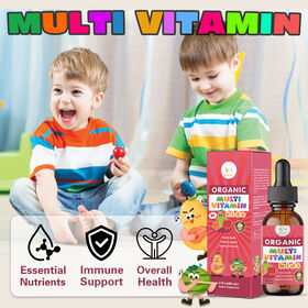 OEM/ODM Multivitamin-Tropfen für Kinder, tägliche Gesundheitstropfen zur Stärkung der Immunität, kundenspezifische Multivitamin-Formel für Kinder-Tropfen