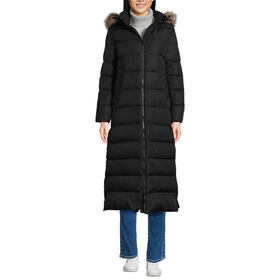 Down long coat women's winter duck down filling fabric waterproof and windproof 100% nylon jacket