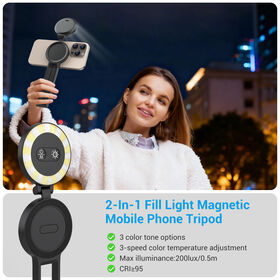 Magnetische, wasserdichte Handyhalterung Stativ Fülllicht Tragbare multifunktionale 2-in-1 Lampe für Schreibtisch/PC Universell