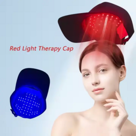 Red Blue LED Light Therapy Cap Anti-Hair Loss Scalp Care Hat with 660nm 450nm 850nm Wavelengths for Hair Growth Follicle Health