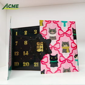 OEM Conception Personnalisée Imprimée Magnétique Calendrier de l'Avent de 24 Jours Écologique Boîte Surprise Recyclable pour Animaux de Compagnie