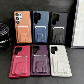 Custom PU Magnetic Wallet Holder for Samsung S25 S26 Plus Phone Accessories Magnetic Credit Cards Leather Magnet Stand Case