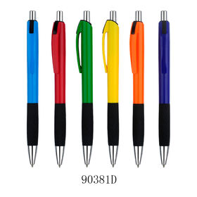 Marketing Promotional Solid Colored Comfortable Black Silicone Grip Plastic Ballpoint Pen