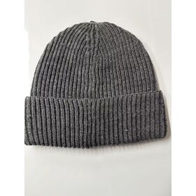Dunkelgraue gerippte Strickmütze im Großhandel & individuelle, einfarbige, warme Strickmütze
