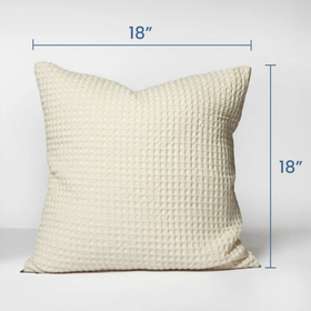 Harga Pabrik Sarung Bantal Katun Wafel Gading 18" yang Dapat Disesuaikan - Sarung Bantal Dekoratif Katun Murni 100% Manufaktur OEM/ODM