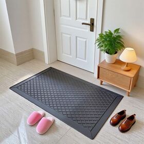 Alfombra de Puerta Antideslizante a Rayas con Respaldo de Látex, Resistente a la Abrasión, Ideal para Áreas de Alto Tráfico, Resistente a las Manchas, 60*90 cm