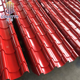 Waterproof Red Stone Coated Metal Roof Tiles for Villa Construction