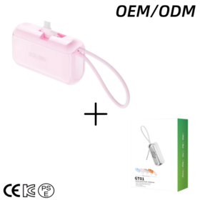 Batterie externe portable mini avec écran numérique, charge rapide PD22.5W, 10000mAh, rose de haute qualité, pour téléphone portable et extérieur, avec support