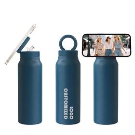 Botella de Agua Aislada Magsafe, Botella de Agua Deportiva de Acero Inoxidable, Vaso de Doble Pared OEM, Soporte Magnético para Botella de Agua para Gimnasio