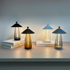 Rechargeable Cordless Table Lamps, 3-Way Dimmable Bedside Lamp 12"H Umbrella-shaped Touch Control Table Lamp Nightstand Lamp