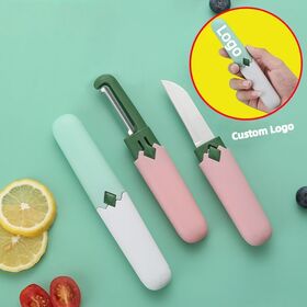 Wholesale 2 in 1 Double Headed Fruit Knife Peeler Multifunctional Stainless Steel Vegetable Grater with Protective Cover for Campi