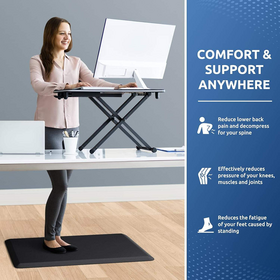 Decorative PU kitchen floor mat with Anti-Slip Grip, Ergonomic Support, and Stain Resistance for High Traffic Areas