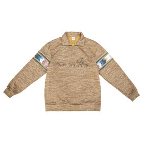 Sweat-shirt en polaire respirant, confortable et décontracté avec demi-fermeture éclair pour l'hiver ; sweat-shirt brodé de haute qualité.
