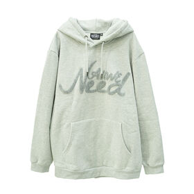 High quality men's hoodie; custom towel embroidery wide sweatshirt; 100% cotton hooded sportswear.