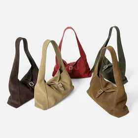 Großhandel Strapazierfähige, leichte Wildleder-Veganleder-Damen-Freizeitmode Retro Hobo Achselhöhle Schultertasche Tragbar