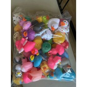 100er-Set Gummienten mit lustigen Tierfiguren zum Spielen in der Badewanne für Babys und Kinder