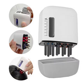Mini LED Lichttherapie Haarkamm Kopfhaut Öl Applikator Massagegerät mit Vibration gegen Haarausfall Kopfmassagegerät