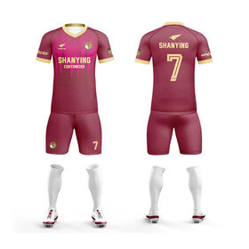 Ensemble de Maillot de Football 100% Polyester de Haute Qualité, Personnalisable avec Nom Vierge, Uniforme de Football Unisexe Adultes Enfants, Vente en Gros pour l'Hiver