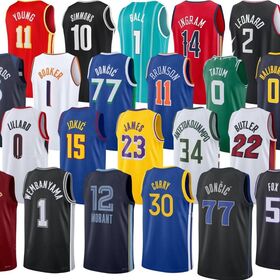 Hot Sale Plus Size XL Quick Dry Basketball Jerseys Breathable Embiid 30 Curry 35 Durant 0 Anthony Edwards Jayson Tatum Jaylen