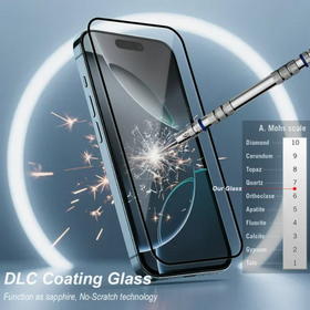 Protector de Pantalla de Vidrio Templado Reforzado Antiarañazos con Recubrimiento DLC 6-7 Mohs para Alta Temperatura para 17 /17Pro/17Pro Max/17 Air