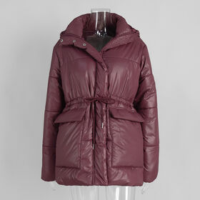 Vestes et manteaux rembourrés avec cordon de serrage thermique personnalisé à la taille pour femmes