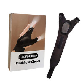 Guantes LED de seguridad recargables por USB para pesca con 2 luces de linterna, guantes de iluminación para exteriores más potentes