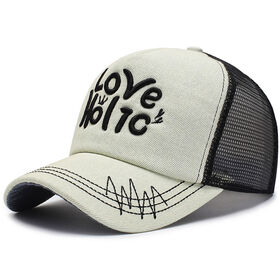 Gorra de camionero de béisbol de malla con logo personalizado negro, gorra de malla promocional para hombre y mujer, gorra de pesca