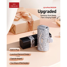 Pequeño Banco de la energía 5000mAh 22,5 W carga rápida chispeante lápiz labial tamaño cargador portátil ligero para el bolso del recorrido y bolsillo