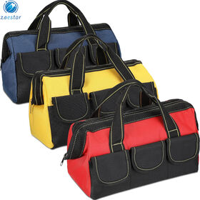 3 Pack Tool Bag for Men with Waterproof Hard Bottom, Heavy Duty Tool Bag Wide Mouth Tote for Various Instrument