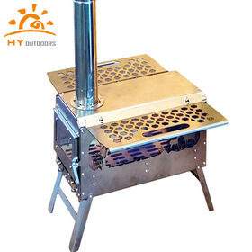 Neuer tragbarer Edelstahl-Holzofen für den Außenbereich OEM ODM Hocheffizienter Holzofen mit Schornstein für den Einsatz im Zelt