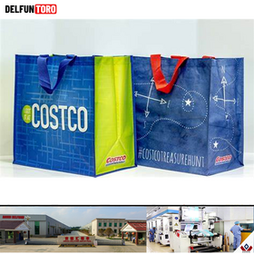 Sac fourre-tout personnalisé écologique réutilisable et recyclé non tissé avec logo personnalisé pour les entreprises et le shopping, producteur BSCI ANHUI DELFUND