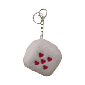 100% polyester Dice keychain