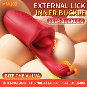 2025 Heißer Verkauf 2 in 1 Zungenleck-Vibrator Spielzeug G-Punkt Klitoris Stimulator Vibratoren Zungenvibrator Sexspielzeug für Erwachsene für Frauen