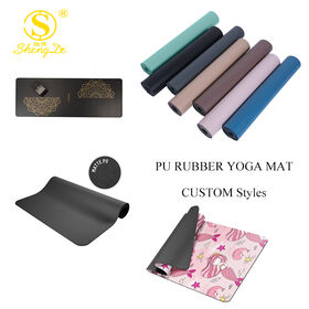 Esterilla de Yoga Profesional Antideslizante Ecológica EVA de Alta Gama con Impresión Personalizada en Negro Dorado y Caucho Natural PU Duradero