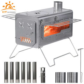 Estufa de Camping de Acero Inoxidable de Gran Capacidad con Soporte Lateral - Diseño Plegable para Cocina al Aire Libre Venta al por Mayor