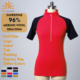 Lightweight Full-Zip Women's Cycling Shirt - Merino Wool Custom Logo Breathable Plain Bulk Supply